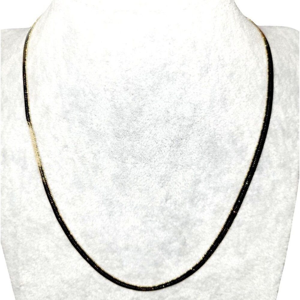 Vintage Gold Tone Herringbone Chain Necklace 16" American Showcase Korea - Picture 2 of 7